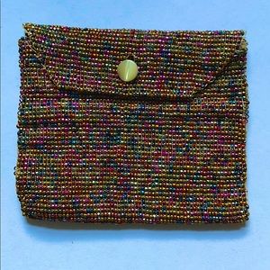Vintage mini multi colored beaded bag